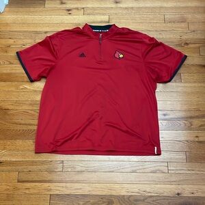 Louisville Cardinals Official Adidas Coaches Short Sleeve Quarterzip — 2XL